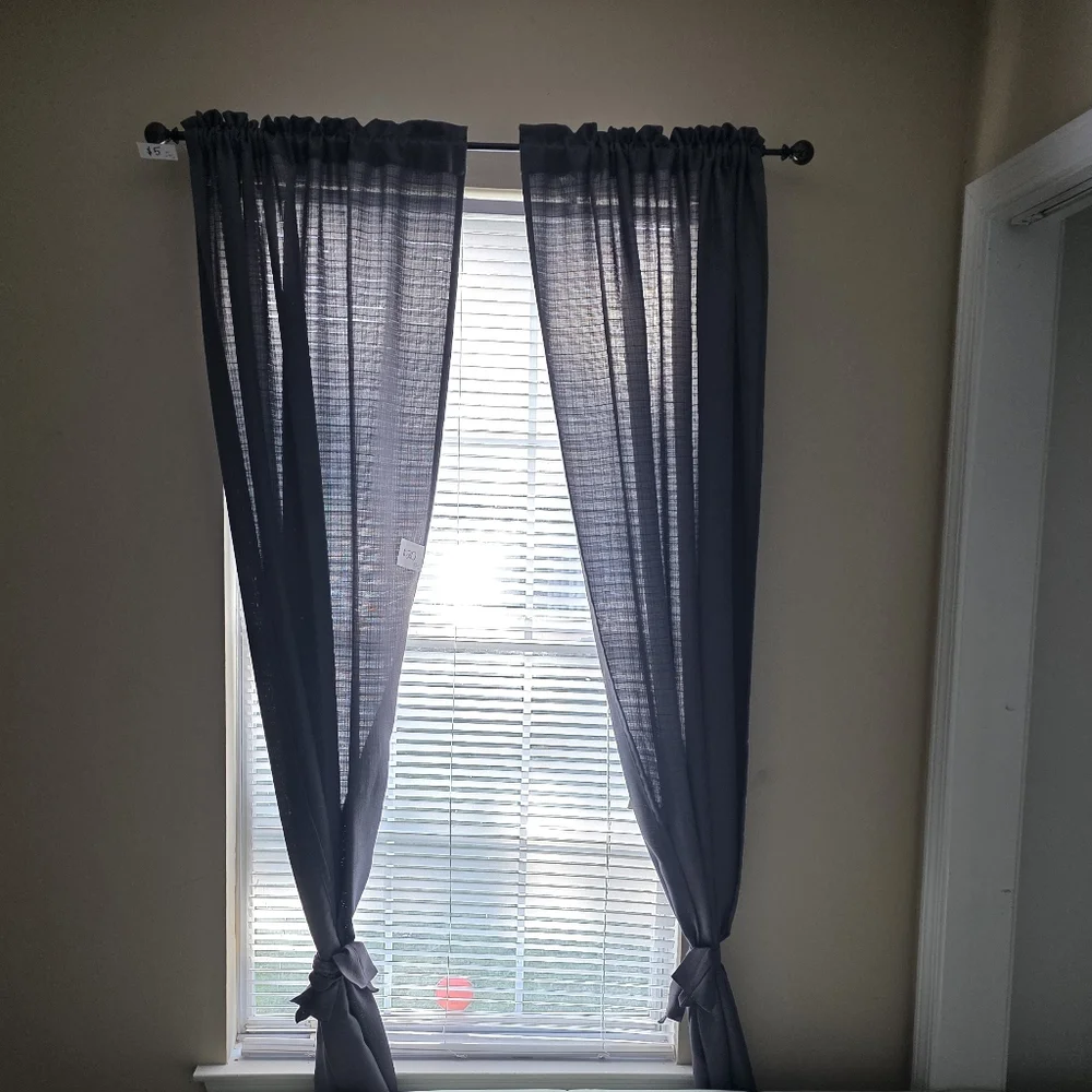 Gray Drapes - Window Curtain Panel